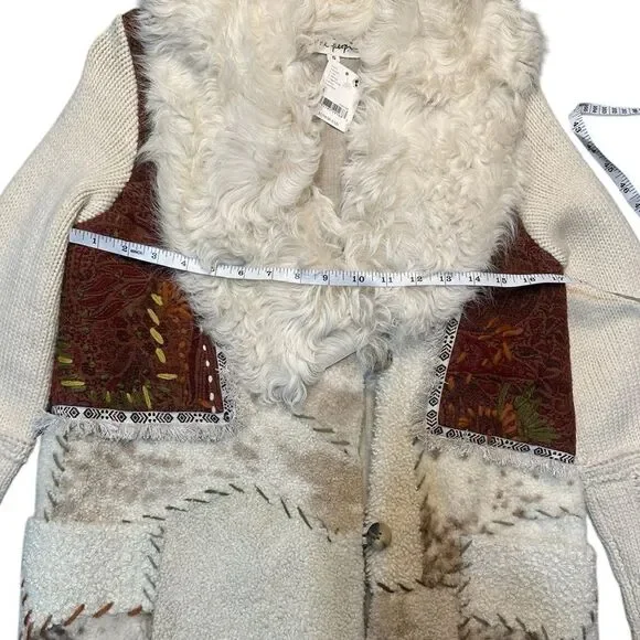 Nigel Preston Lambskin & Wool Knit Patchwork Artisan Jacket Size Small NWT